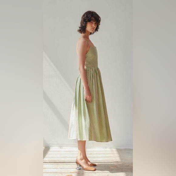 OhSevenDays Beth Dress – Green Stripe – Size Small – 100% Cotton - Picture 3 of 9